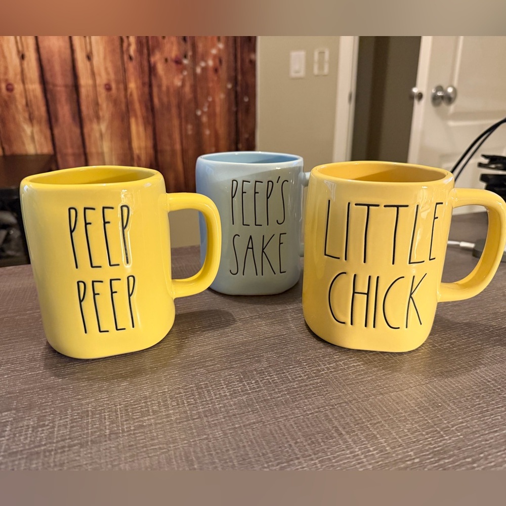 Rae Dunn Easter Mug Set: Peep Peep, Little Chick, and For Peep's Sake